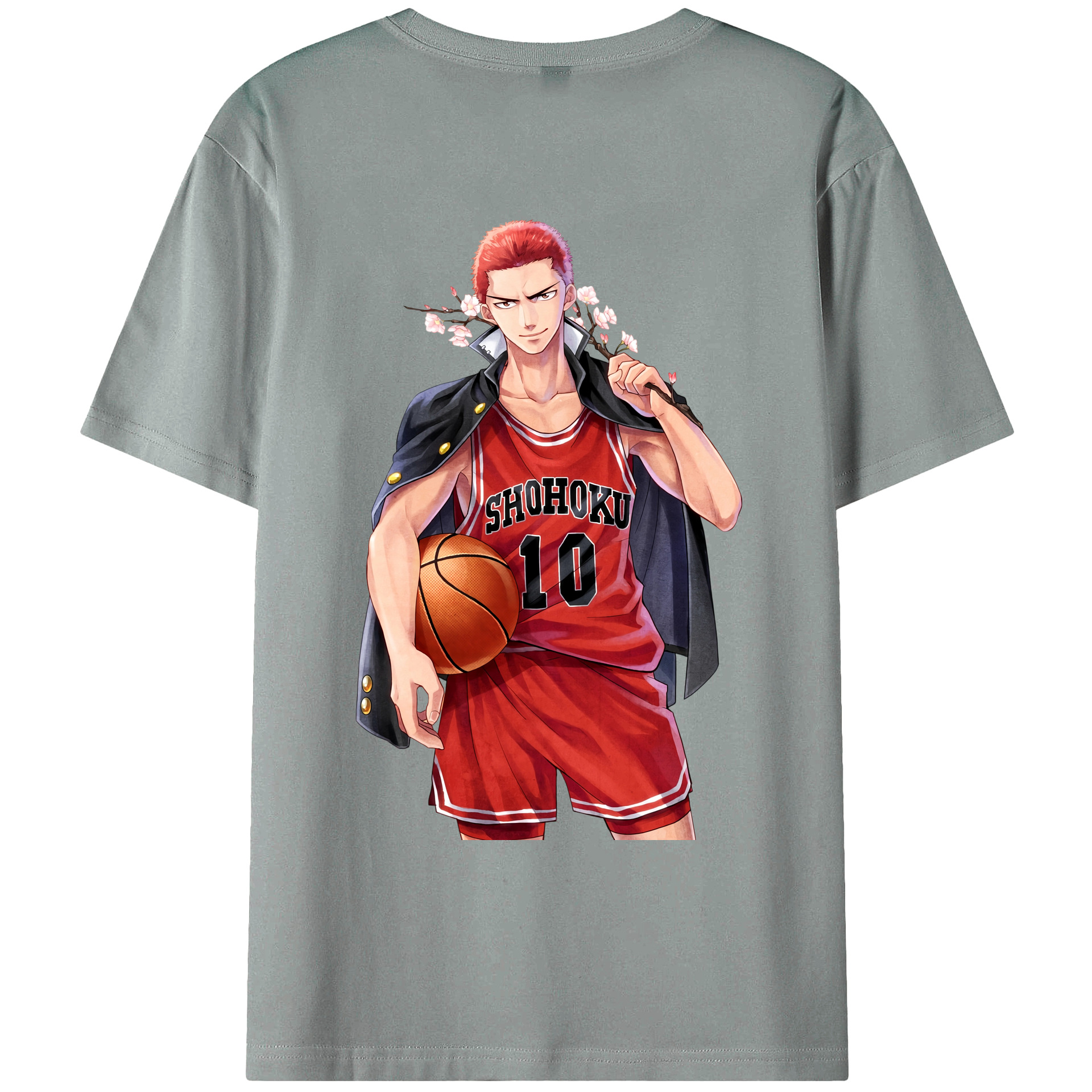 （画像用） SLAM DUNK／スラムダンク 綿100％ メンズ半袖Tシャツ（バックプリント） 通気性